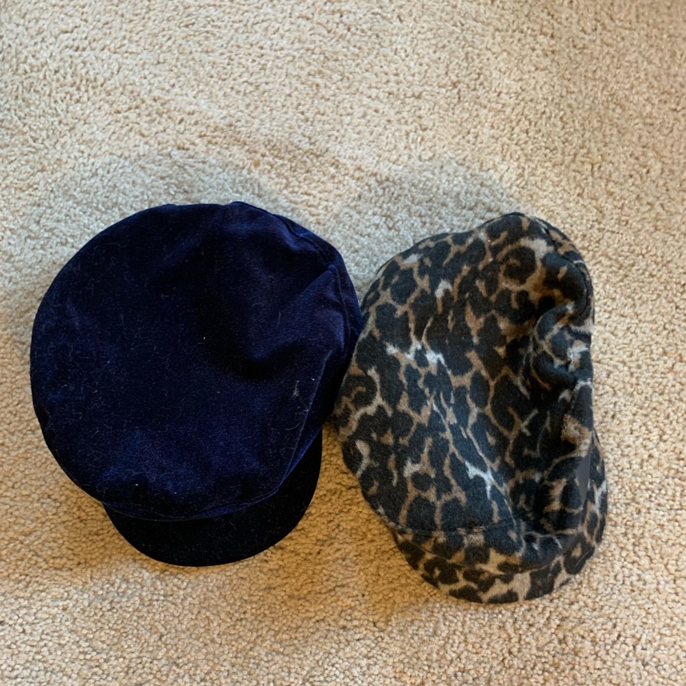 Dark blue and leopard hat